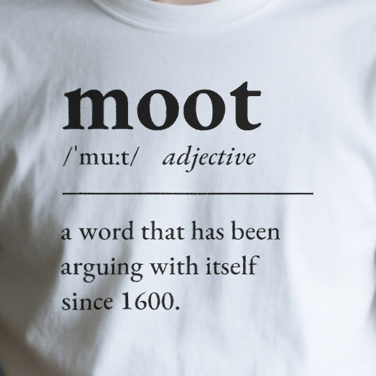 Close-up of the ODE36B59DF04 print on a white unisex t-shirt