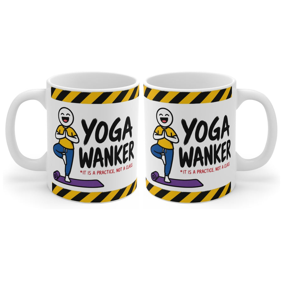 Yoga Wanker mug, handle right