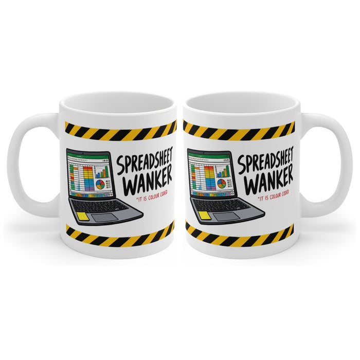 Spreadsheet Wanker mug, handle right
