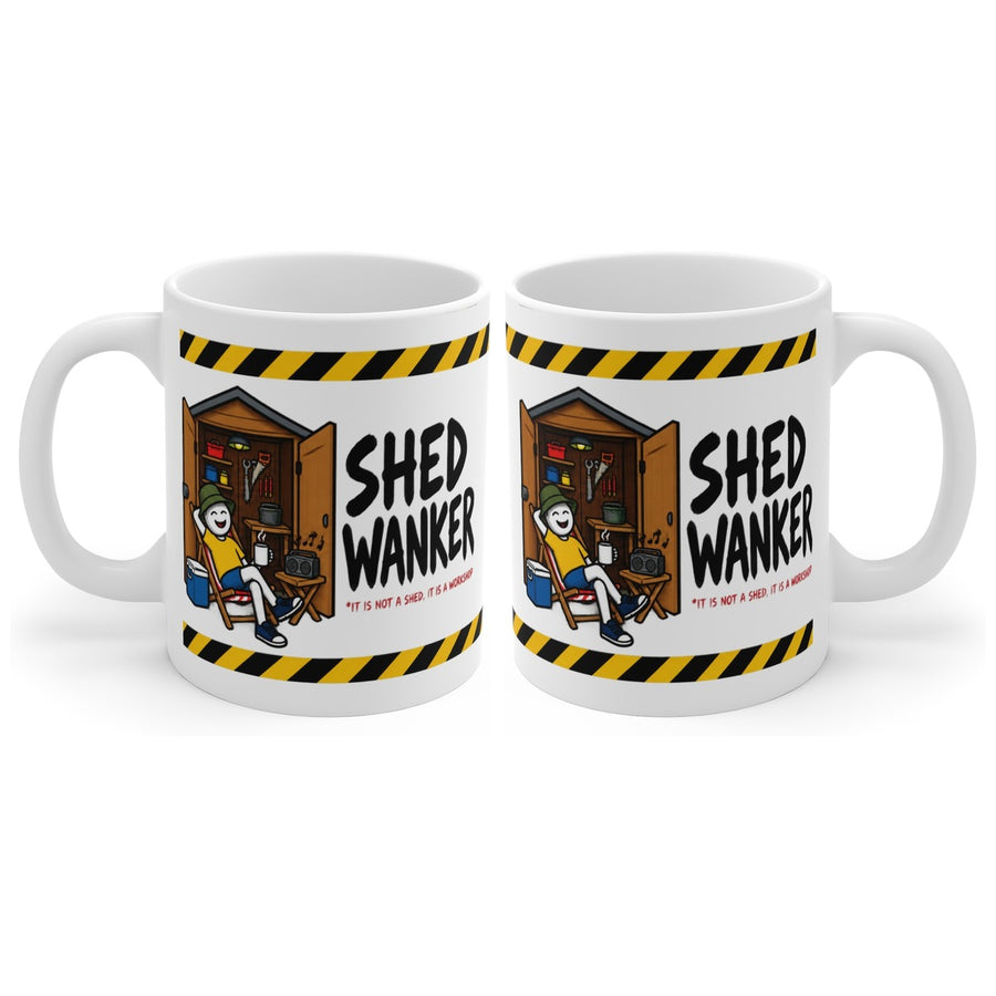 Shed Wanker mug, handle right
