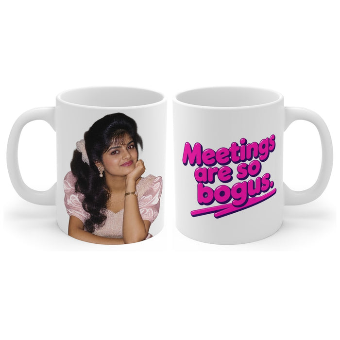 Meetings are so bogus. mug, handle right