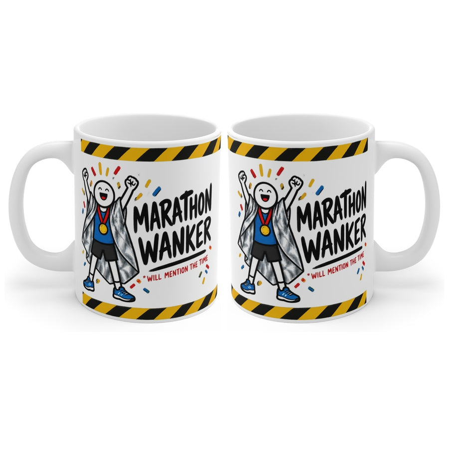 Marathon Wanker mug, handle right