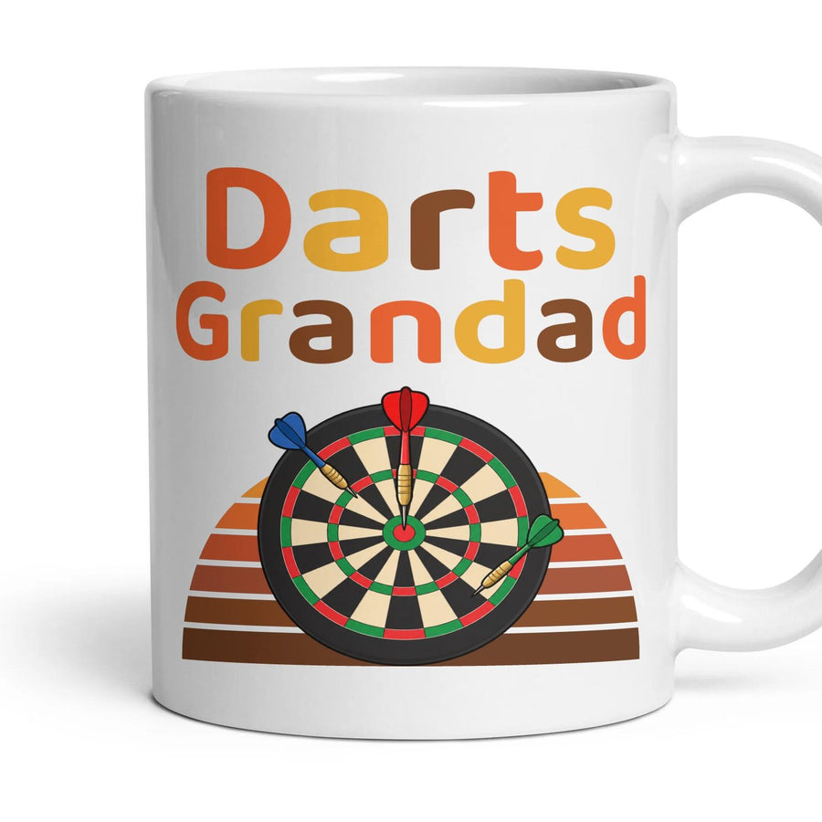 Darts Grandad mug, 11oz white ceramic, handle right