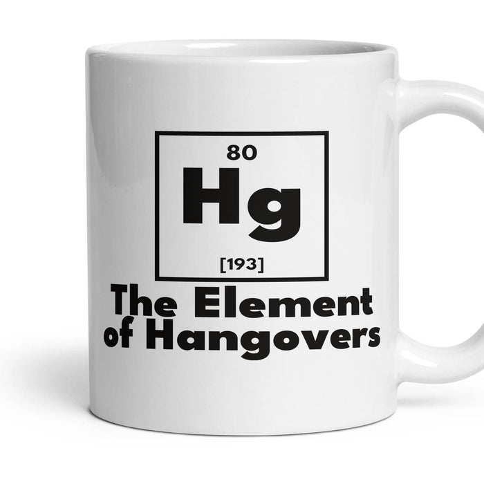 Hg The Element of Hangovers mug, 11oz white ceramic, handle right
