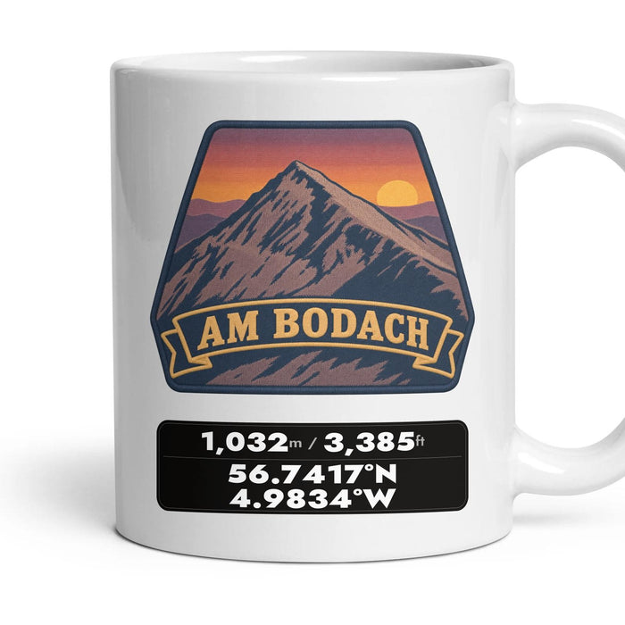 Am Bodach Summit Patch mug, 11oz white ceramic, Am Bodach, handle right