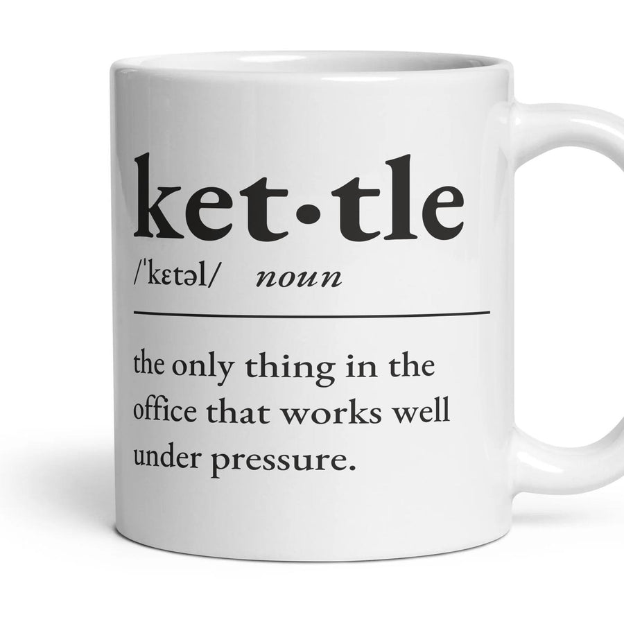 Kettle, noun — Definition Mug mug, 11oz white ceramic, handle right