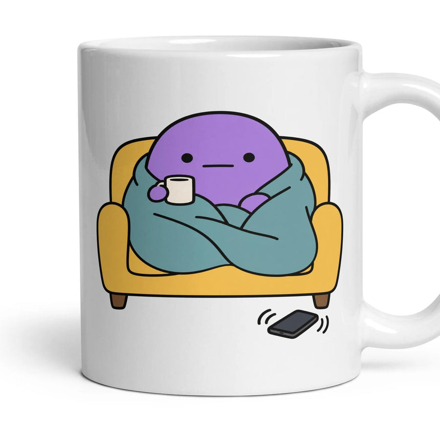 Zero Fucks mug, 11oz white ceramic, handle right