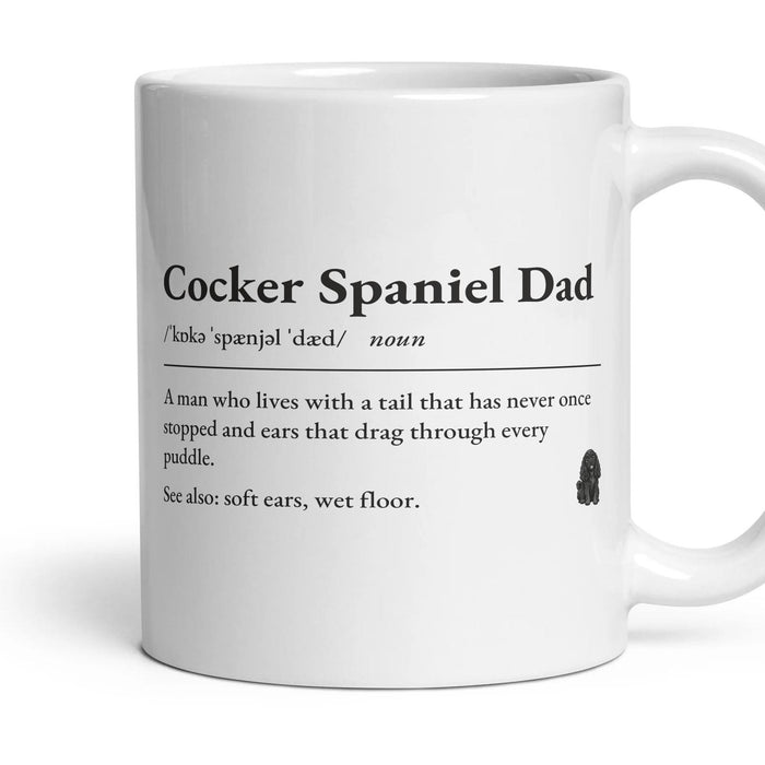Cocker Spaniel Dad mug, 11oz white ceramic, Black, handle right