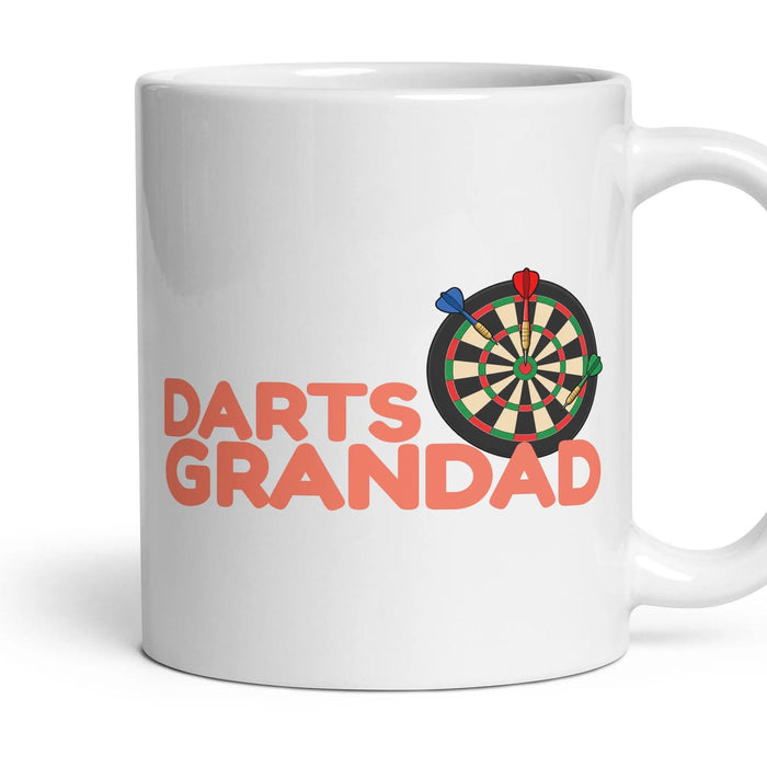Darts Grandad mug, 11oz white ceramic, handle right
