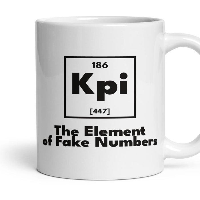Kpi The Element of Fake Numbers mug, 11oz white ceramic, handle right