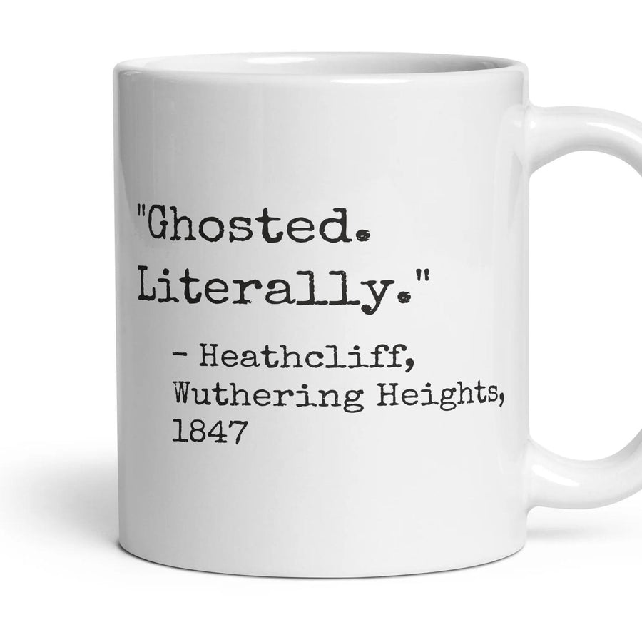 Ghosted. Literally. mug, 11oz white ceramic, handle right