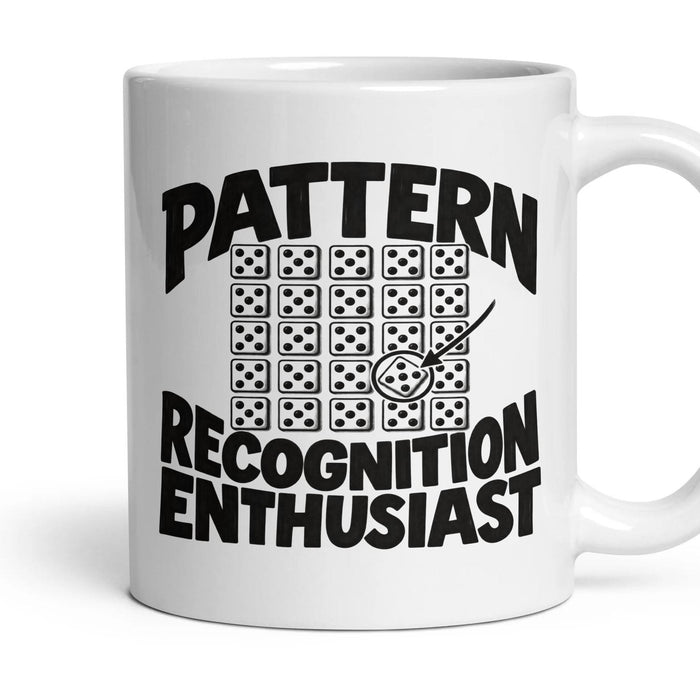 PATTERN RECOGNITION ENTHUSIAST mug, 11oz white ceramic, handle right