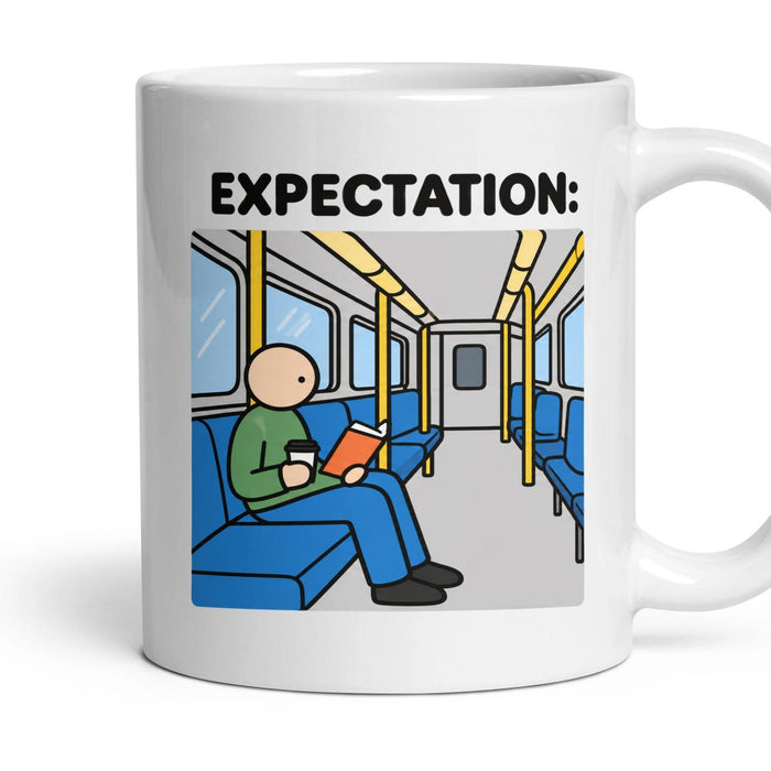 The Commute mug, 11oz white ceramic, handle right