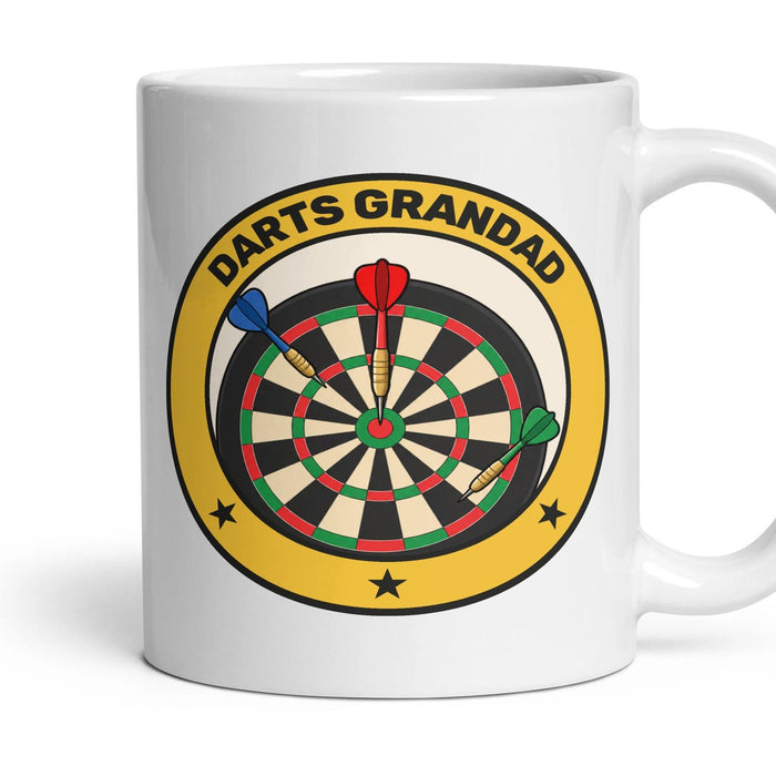 Darts Grandad mug, 11oz white ceramic, handle right