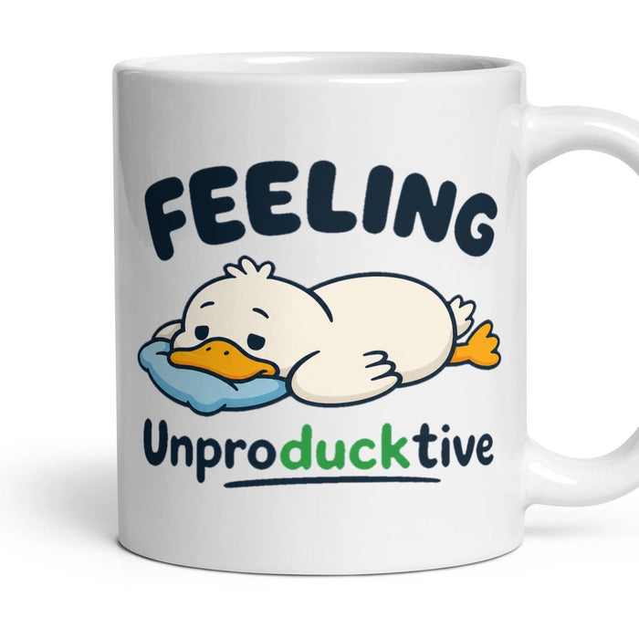 FEELING Unproducktive mug, 11oz white ceramic, handle right
