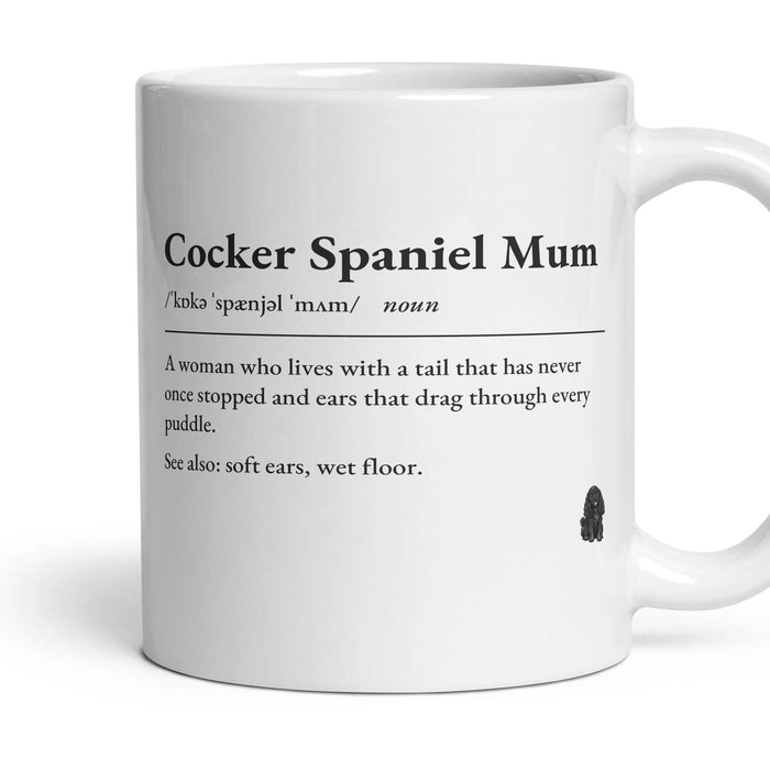 Cocker Spaniel Mum mug, 11oz white ceramic, Black, handle right