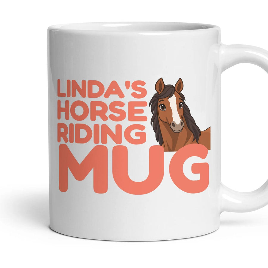 Personalised Horse Riding Mug mug, 11oz white ceramic, handle right