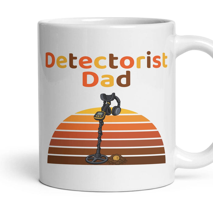 Detectorist Dad mug, 11oz white ceramic, handle right
