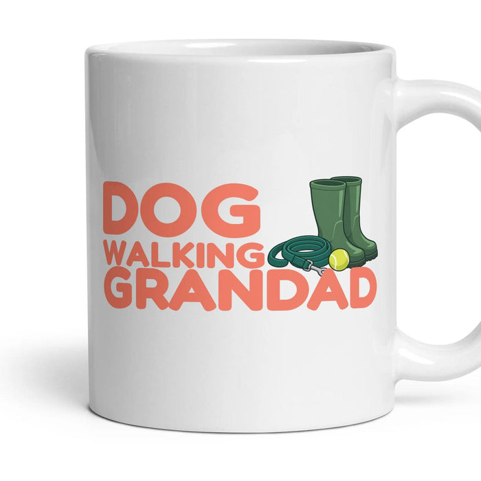 Dog Walking Grandad mug, 11oz white ceramic, handle right