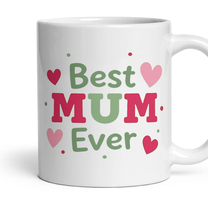 Best MUM Ever mug, 11oz white ceramic, handle right