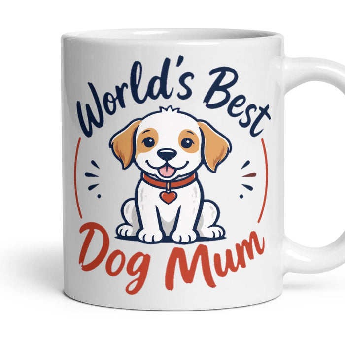 World's Best
Dog Mum mug, 11oz white ceramic, handle right