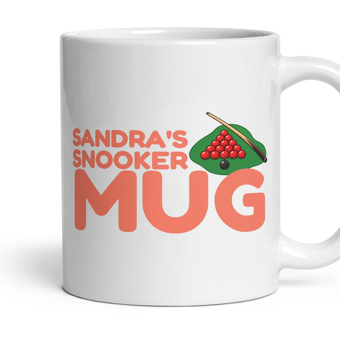 Personalised Snooker Mug mug, 11oz white ceramic, handle right