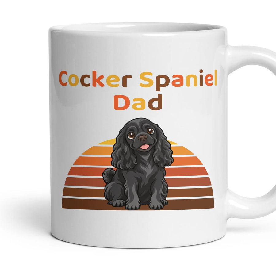Cocker Spaniel Dad mug, 11oz white ceramic, Black, handle right
