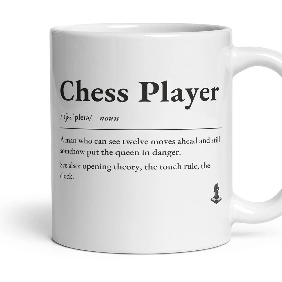 Chess Grandad mug, 11oz white ceramic, handle right