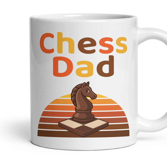 Chess Dad mug, 11oz white ceramic, handle right
