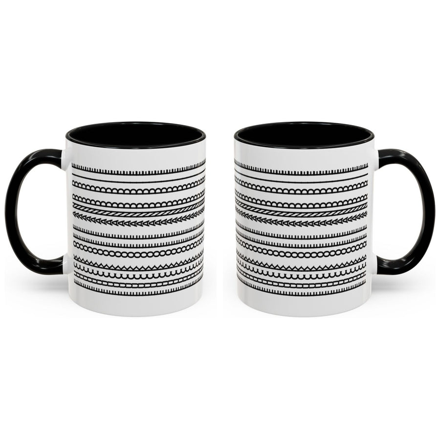 FUCK OFF AND DIE mug, 11oz white ceramic, black handle and interior, Black Handle & Inside, handle right