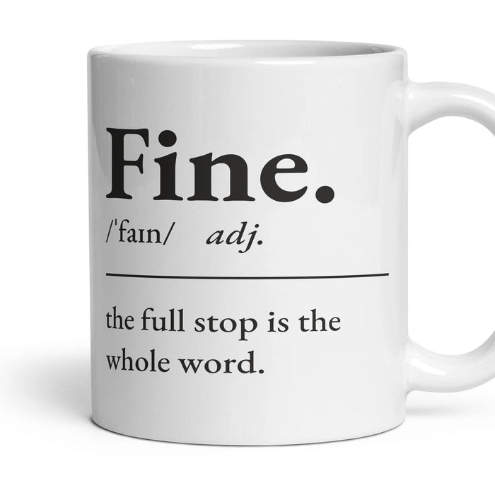 Fine. mug, 11oz white ceramic, handle right