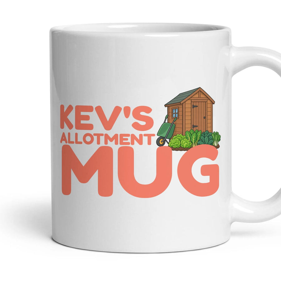 Personalised Allotment Mug mug, 11oz white ceramic, handle right