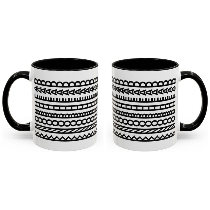 KNOBHEAD mug, 11oz white ceramic, black handle and interior, Black Handle & Inside, handle right