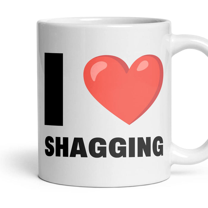 I LOVE SHAGGING mug, 11oz white ceramic, handle right