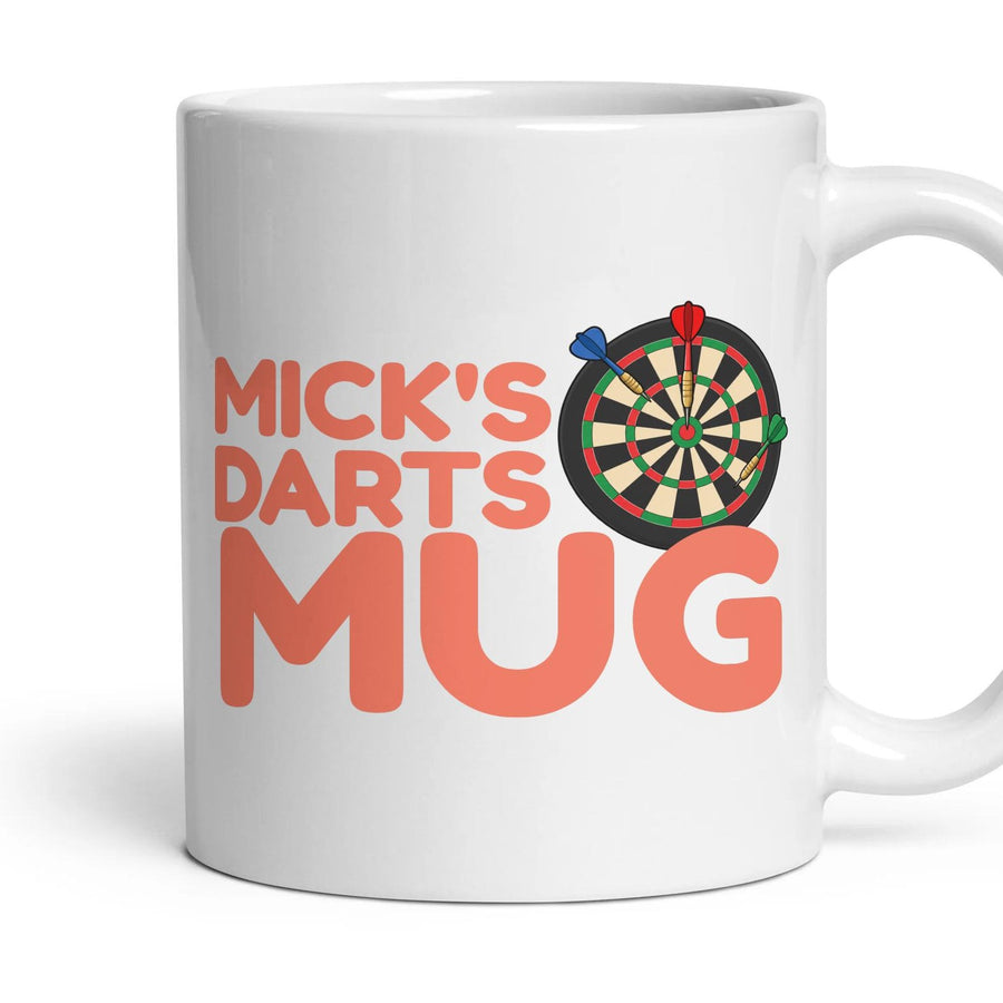 Personalised Darts Mug mug, 11oz white ceramic, handle right