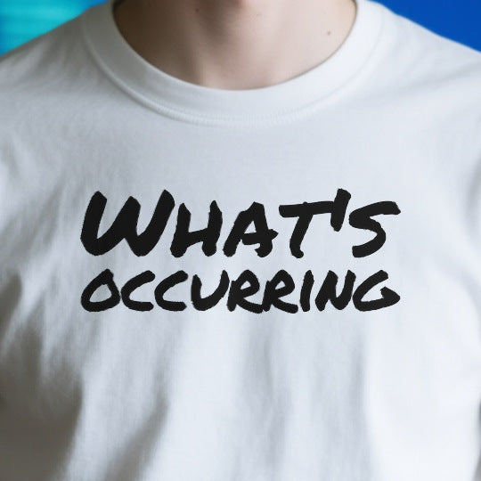 Close-up of the OD43F9E01A0D print on a white unisex t-shirt
