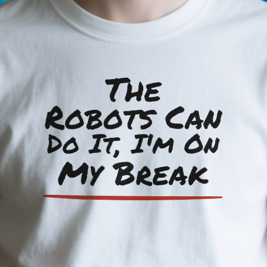 Close-up of the ODF029F30B83 print on a white unisex t-shirt