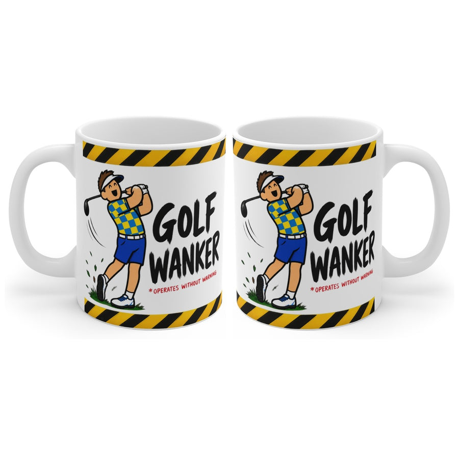 Golf Wanker mug, handle right