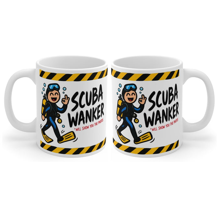 Scuba Wanker mug, handle right