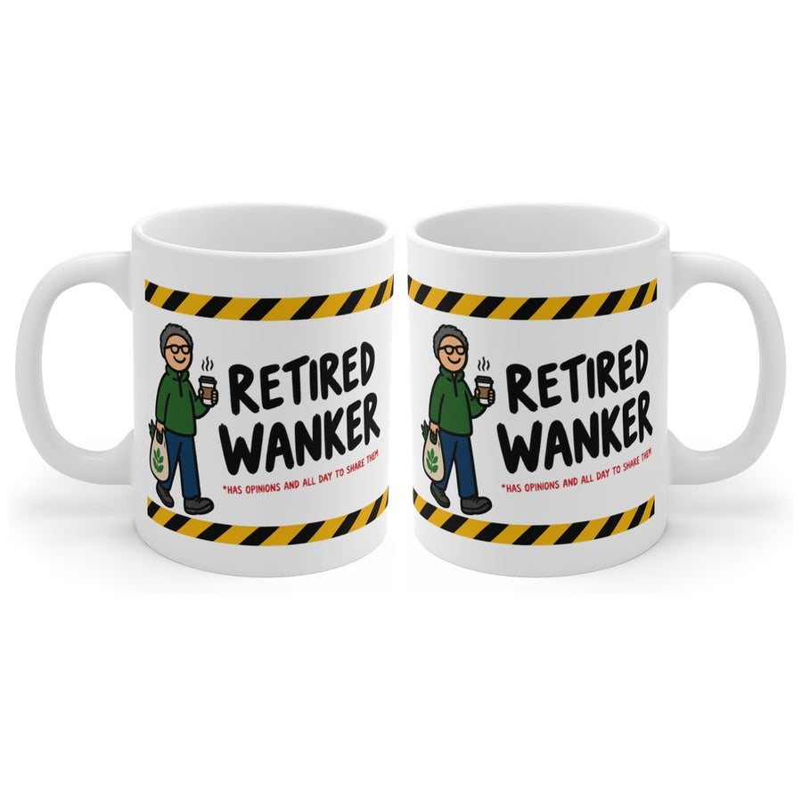 Retired Wanker mug, handle right