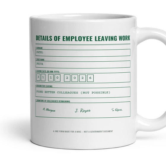 Details of Employee Leaving Work
