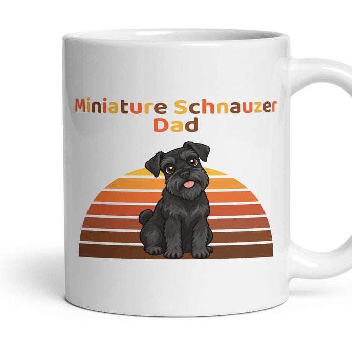 Miniature Schnauzer Dad mug, 11oz white ceramic, Black, handle right