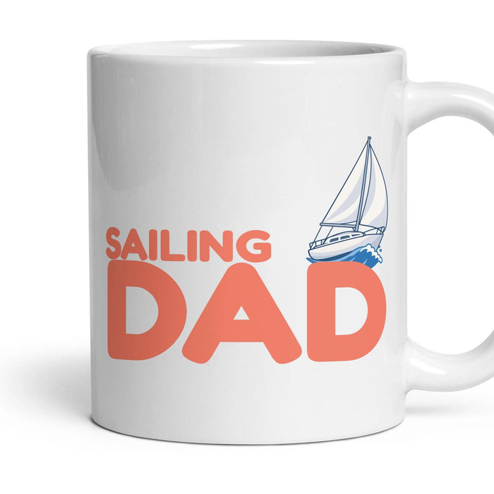 Sailing Dad mug, 11oz white ceramic, handle right