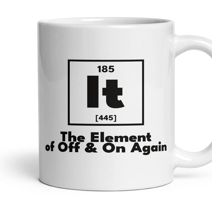 It The Element of Off & On Again mug, 11oz white ceramic, handle right
