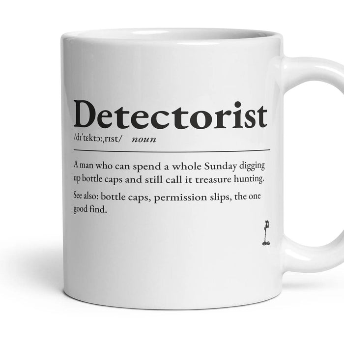 Metal Detecting Grandad mug, 11oz white ceramic, handle right