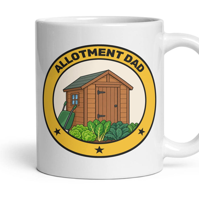 Allotment Dad mug, 11oz white ceramic, handle right