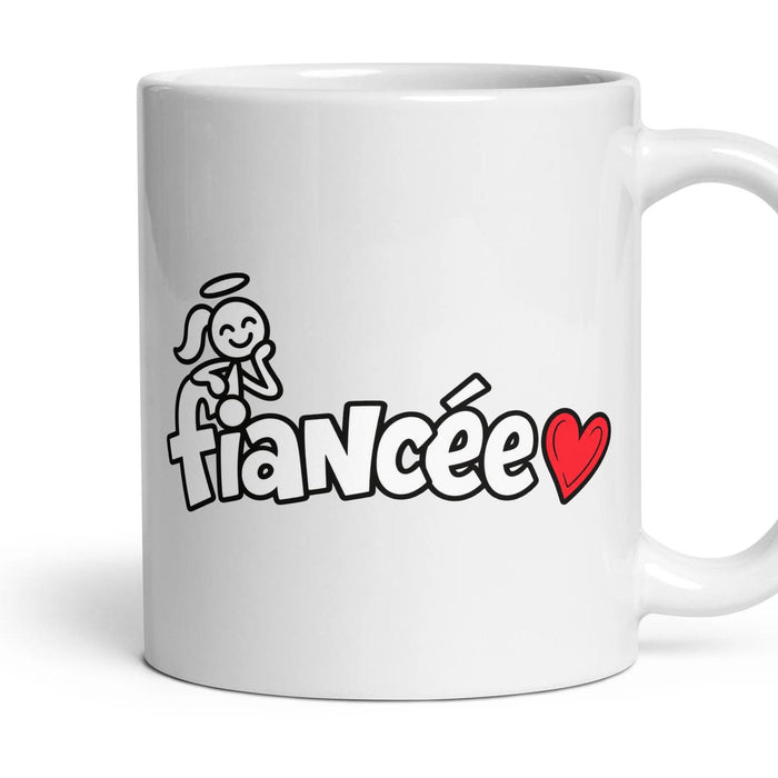 fiancée mug, 11oz white ceramic, handle right