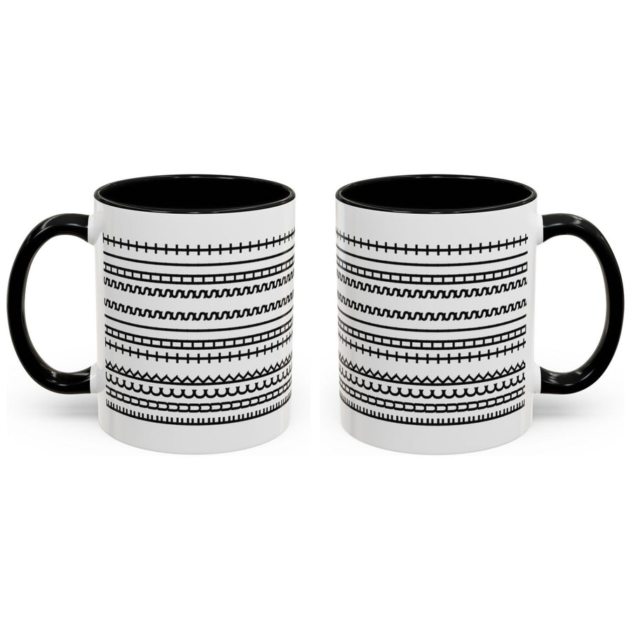 FUCK THIS SHIT mug, 11oz white ceramic, black handle and interior, Black Handle & Inside, handle right