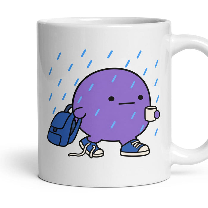 School Run mug, 11oz white ceramic, handle right