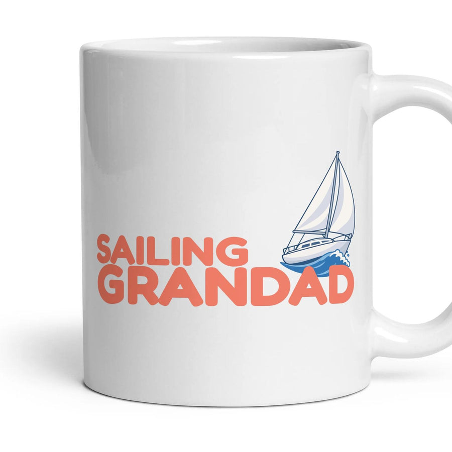 Sailing Grandad mug, 11oz white ceramic, handle right
